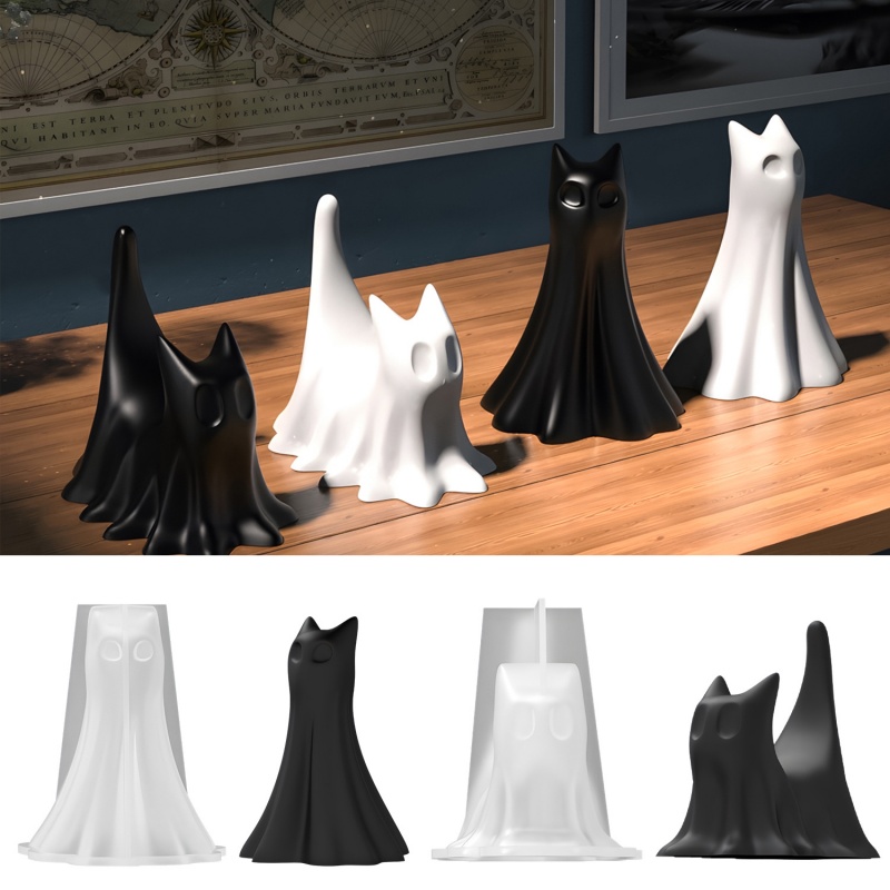 Candle Making Tutorial - Geisterkatze Halloween Desktop Ornament Gips Silikonform