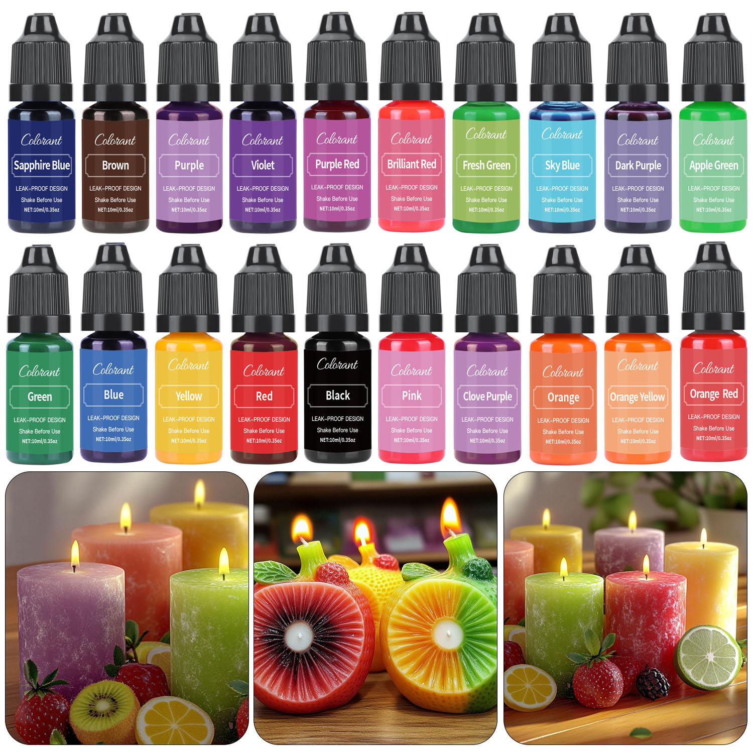 Candle Dye Chip - Flüssiger Kerzenfarbstoff für Sojawachs, Kerzenherstellung, zum