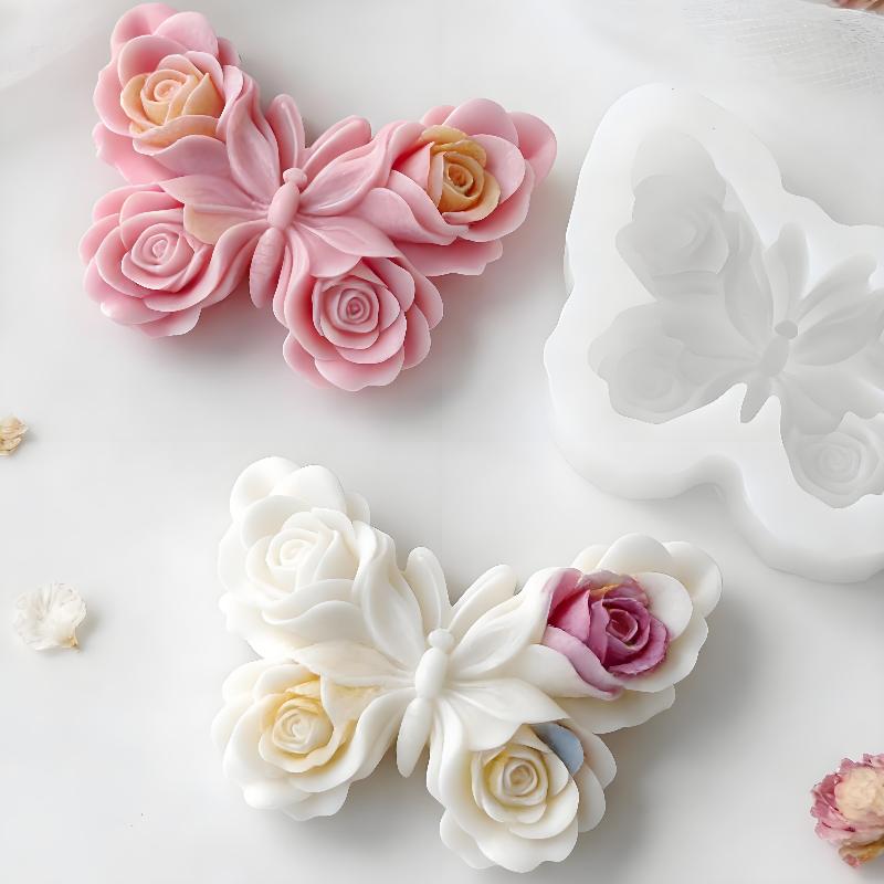 Candle Making Tutorial - DIY Rosen-Schmetterling Silikonform Handgemachte Aroma-Kerzen Gips