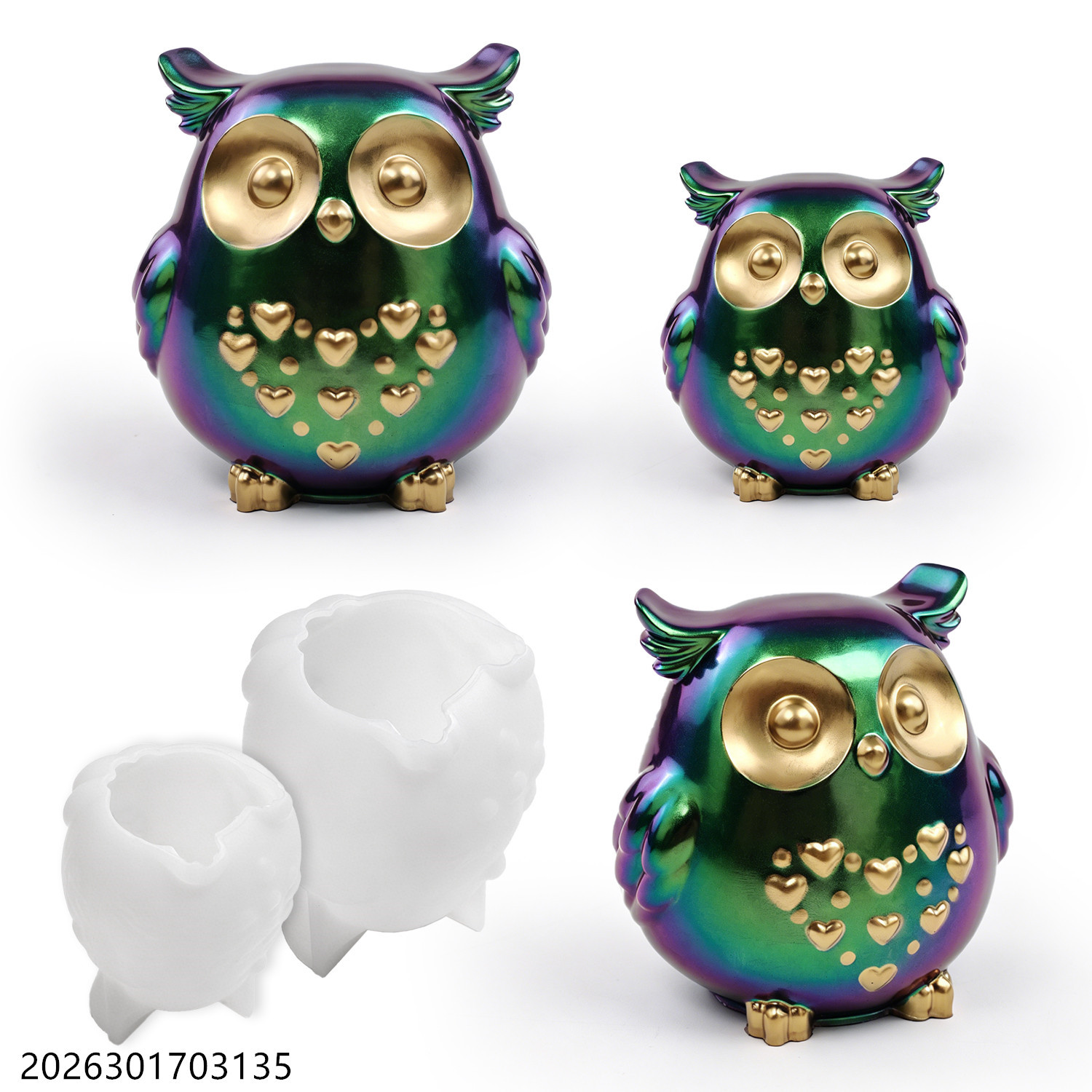 Candle Making Essentials - Eulen-Silikonform 3D Vogelform-Set für DIY Epoxidharz