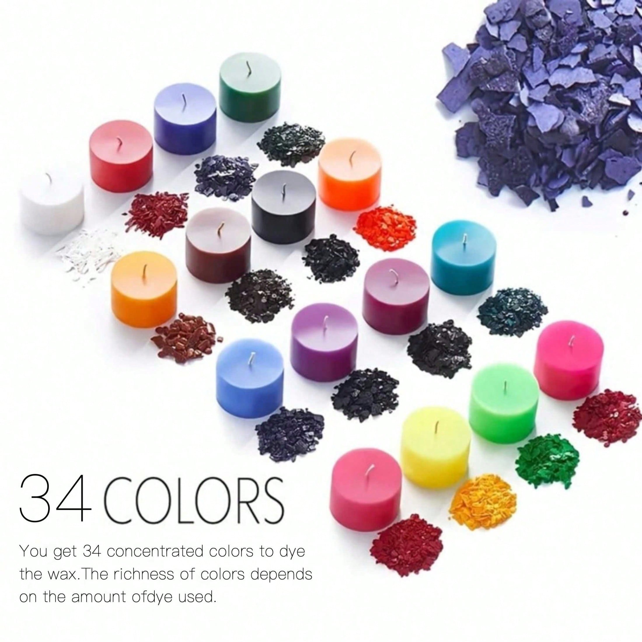 34-Farben/16-Farben/12-Farben/ – Candle Dye Chip Bewertung und Preis