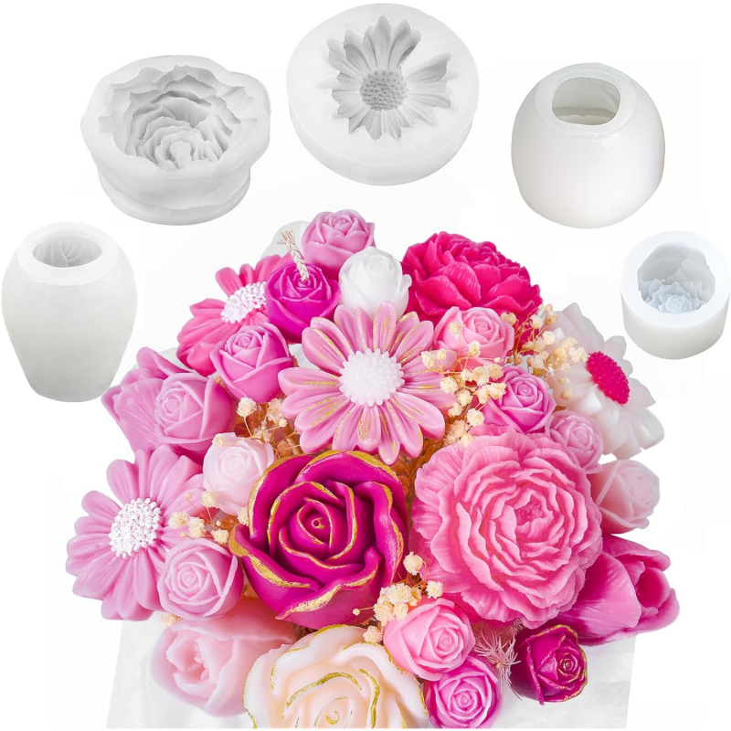 5-teiliges Blumen-Kerzenformen – Candle Making Ingredients Bewertung und Preis