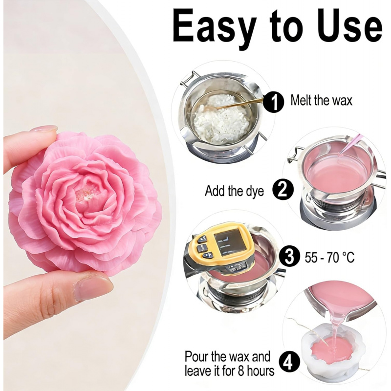 5-teiliges Blumen-Kerzenformen – Candle Making Ingredients Bewertung und Preis